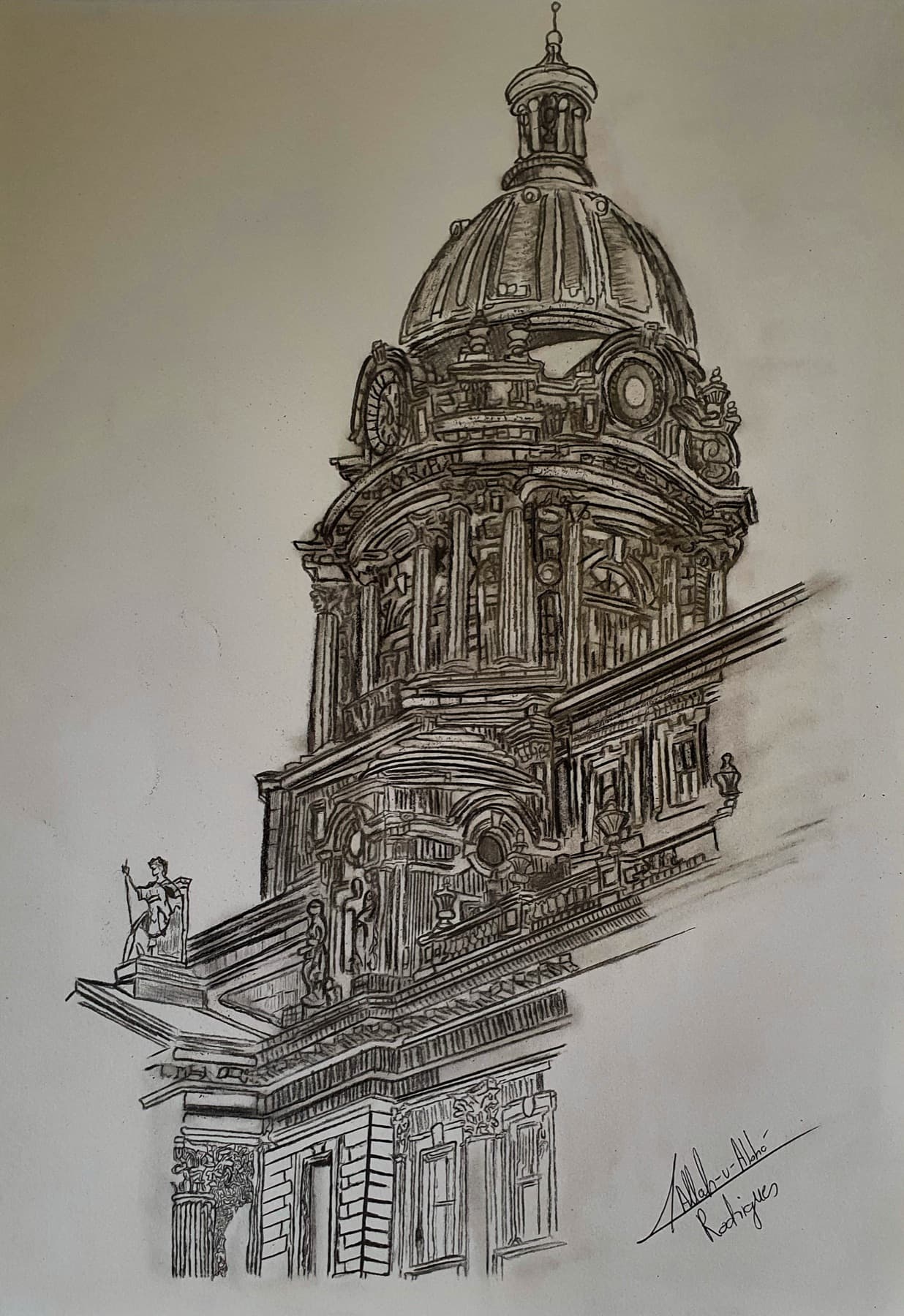 Oblique Angel — pencil, 2020